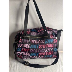 Juicy Couture All-Over Women's Shoulder Bag Overnight Duffle Black Extra Large